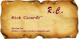 Rick Ciceró névjegykártya